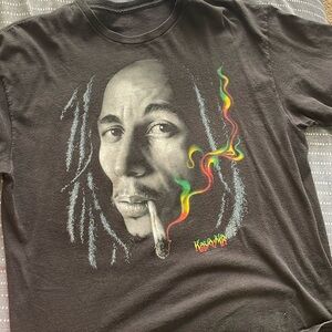 Bob Marley Kaya Man Smoke Reggae Graphic Tshirt